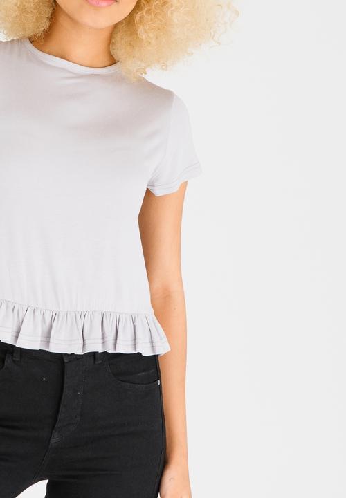 c(inch) - Frill T-shirt Grey Melange