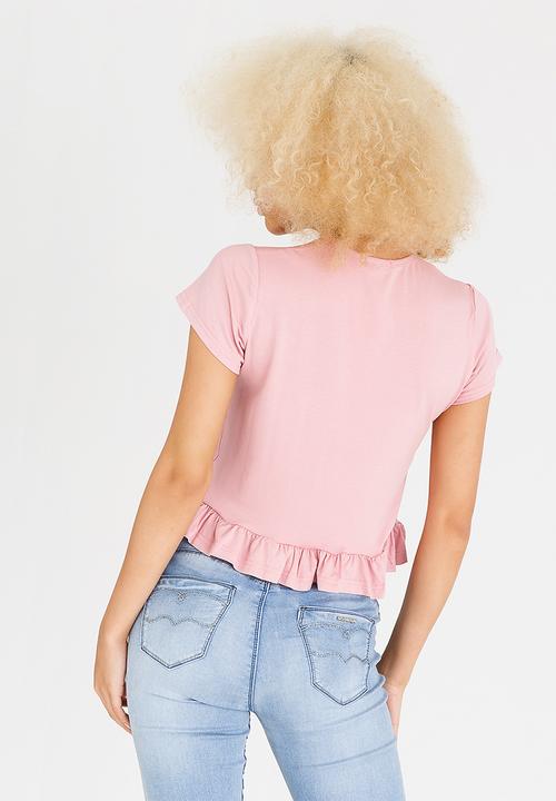 c(inch) - Frill T-shirt Pale Pink