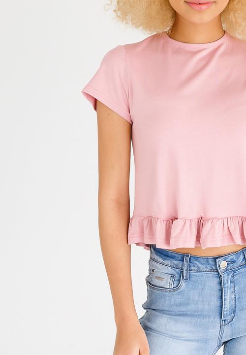 c(inch) - Frill T-shirt Pale Pink