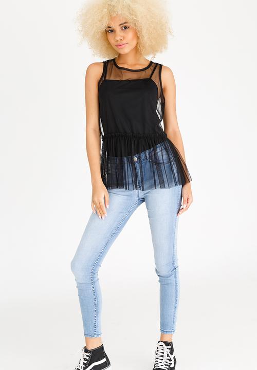 c(inch) - Mesh Cami Black