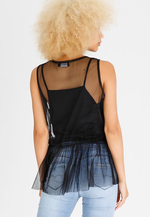 c(inch) - Mesh Cami Black