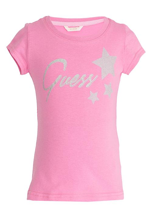 GUESS - S/S 3 Star Tee Mid Pink