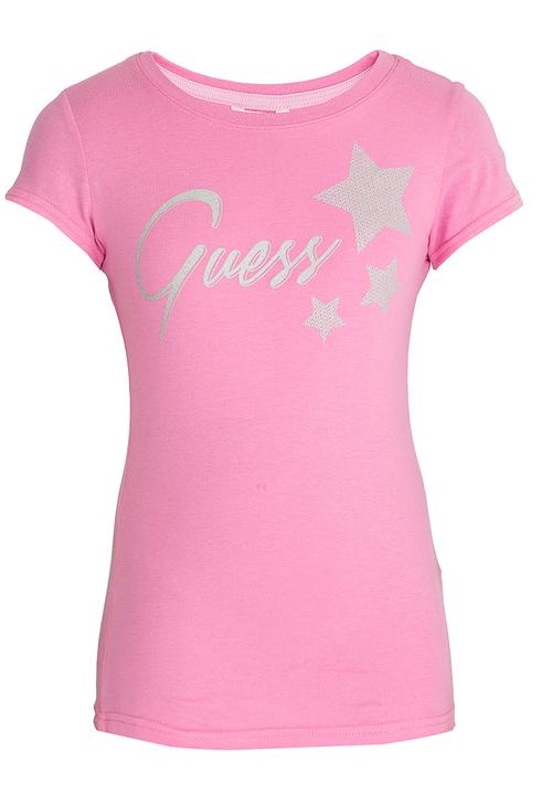GUESS - S/S 3 Star Tee Mid Pink