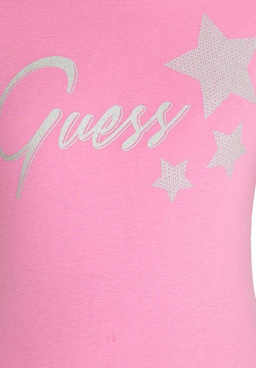 GUESS - S/S 3 Star Tee Mid Pink
