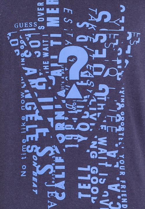 GUESS - S/S Running Letter Tee Blue