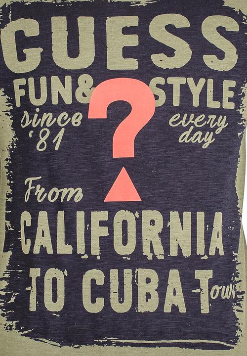 GUESS - S/S Guess Question Tee Green