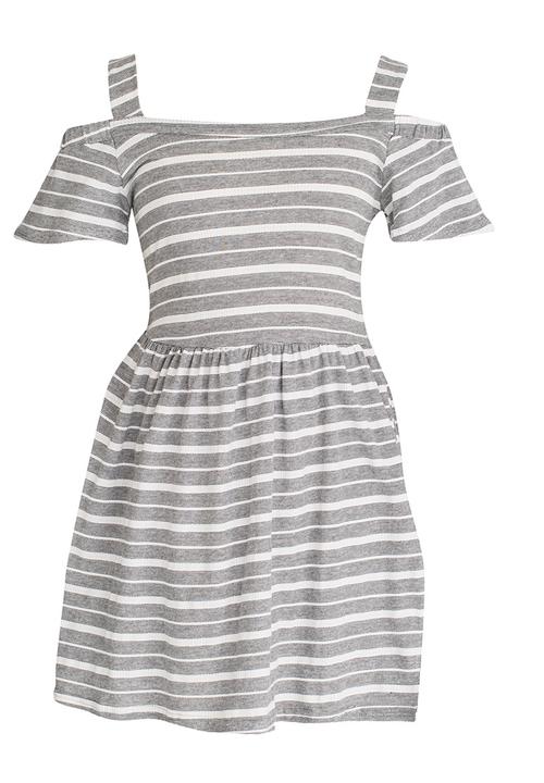 Rebel Republic - Cold Shoulder Jersey Dress Black and White