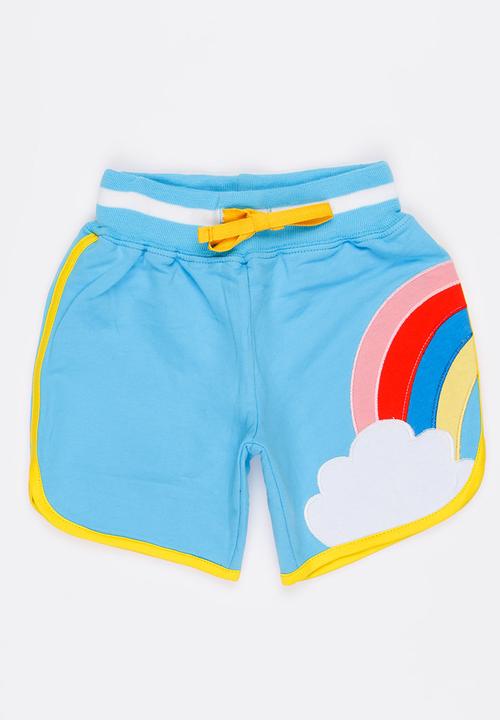 Pop Candy - Fleece Shorts with Applique Blue
