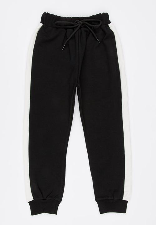 Pop Candy - Pants with Side Stripe Detail Black