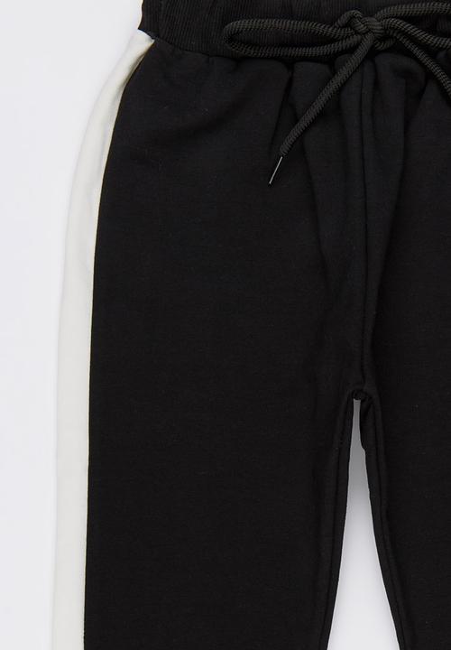 Pop Candy - Pants with Side Stripe Detail Black