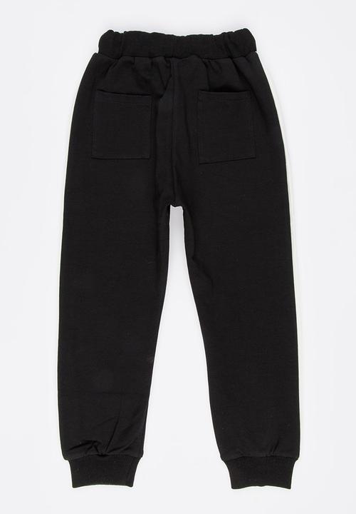 Pop Candy - Pants with Side Stripe Detail Black