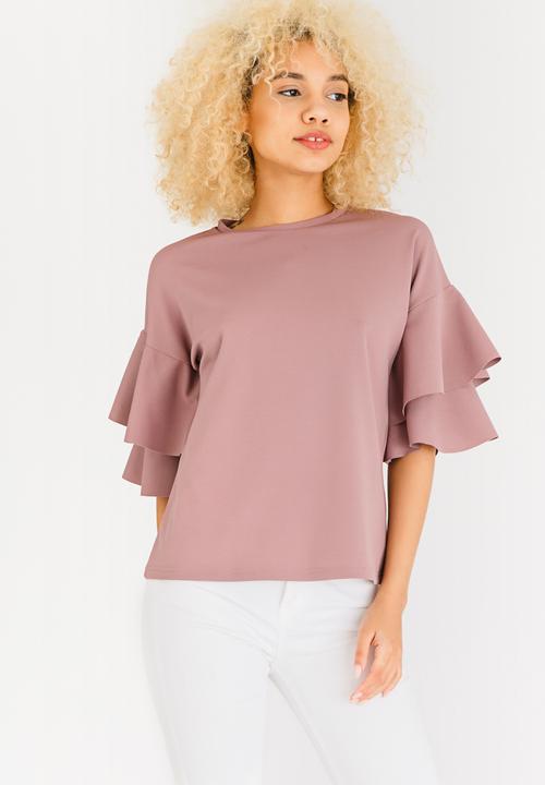 c(inch) - Double Frill T-shirt Pale Purple