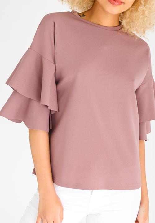 c(inch) - Double Frill T-shirt Pale Purple