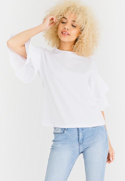 c(inch) - Double Frill T-shirt White
