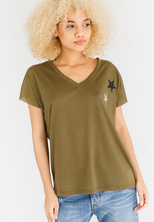 Revenge - Star Logo Tee Khaki Green