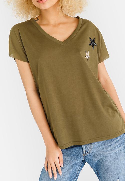 Revenge - Star Logo Tee Khaki Green