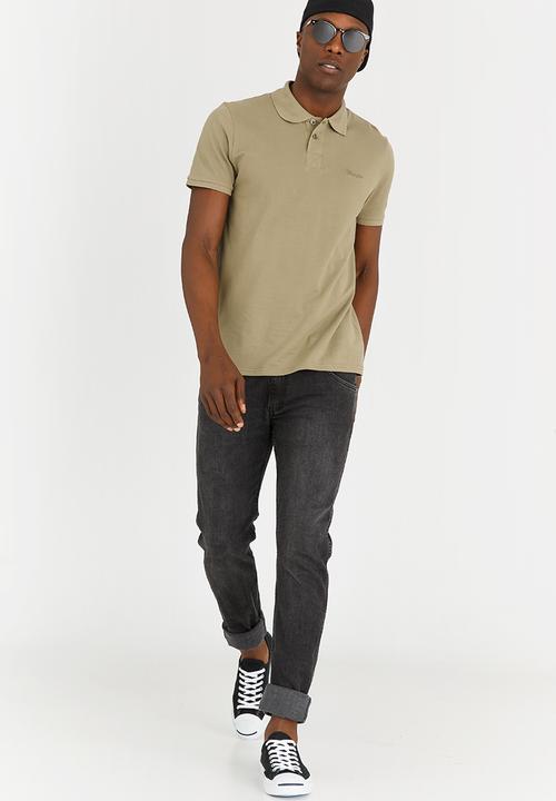 Wrangler - Flagged  Cotton Polo Khaki Green