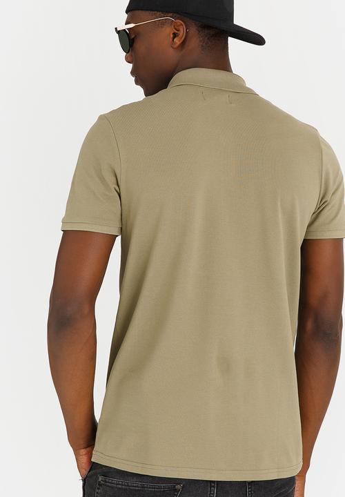 Wrangler - Flagged  Cotton Polo Khaki Green