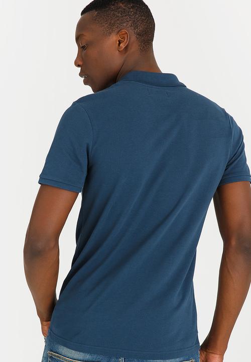Wrangler - Flagged  Cotton Polo Navy