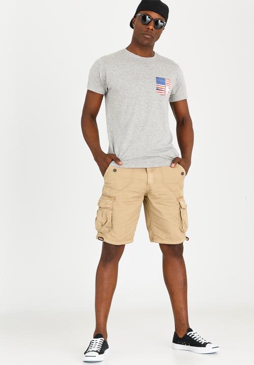 Brave Soul - Dwight Printed Pocket Tee Grey