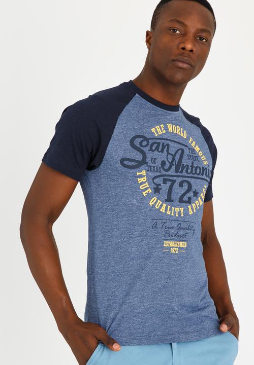 Brave Soul - Antonio Printed Tee Blue