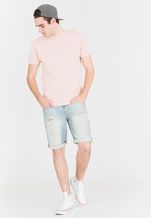 Brave Soul - Graild Plain Tee Pale Pink