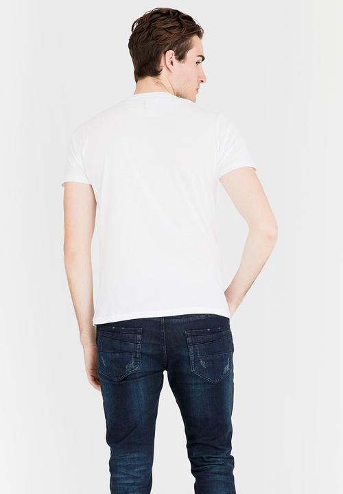 Brave Soul - Dwight Printed Pocket Tee White