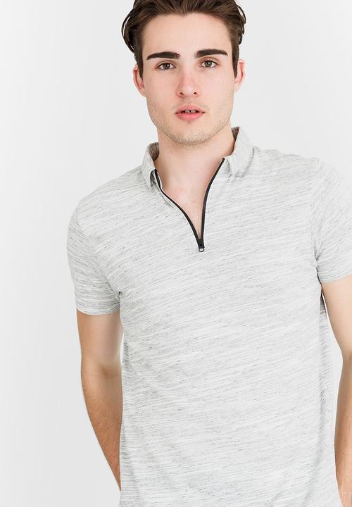 Brave Soul - Ekam Zip Detail Golfer Grey