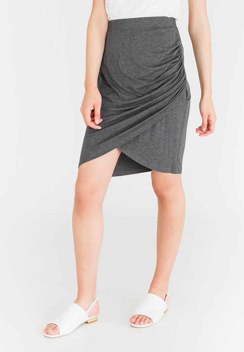 cath.nic - Rouched Side Detail Skirt Grey