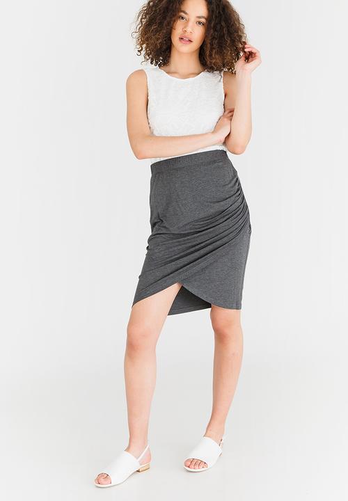 cath.nic - Rouched Side Detail Skirt Grey