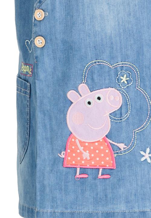 Pop Candy - Denim Dungaree Dress Blue