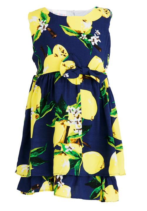 Pop Candy - Printed Dress with Bow Detail Multi-colour