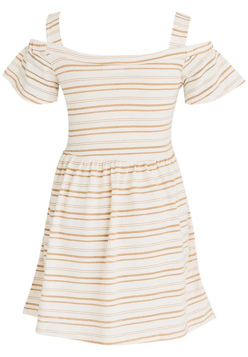 Rebel Republic - Cold Shoulder Jersey Dress Gold