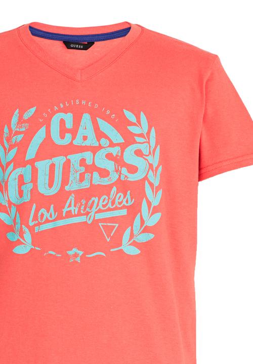 GUESS - S/S Wreath Tee Orange