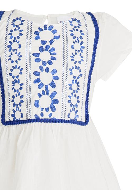 Pop Candy - Embroidered Dress White