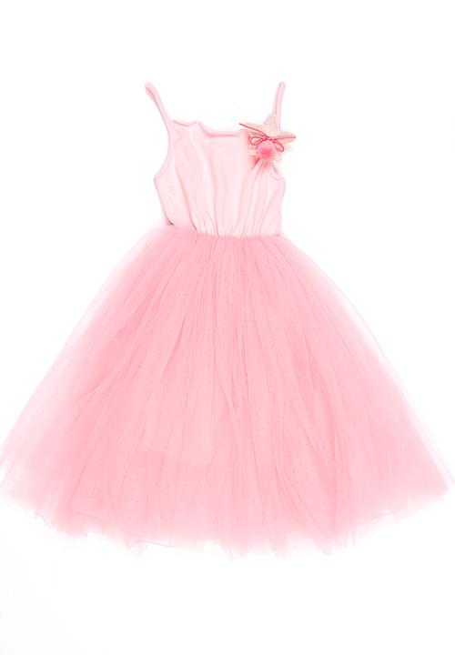 Pop Candy - Combo Mesh Dress Mid Pink