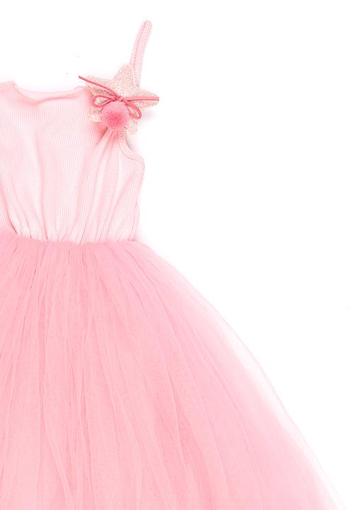 Pop Candy - Combo Mesh Dress Mid Pink