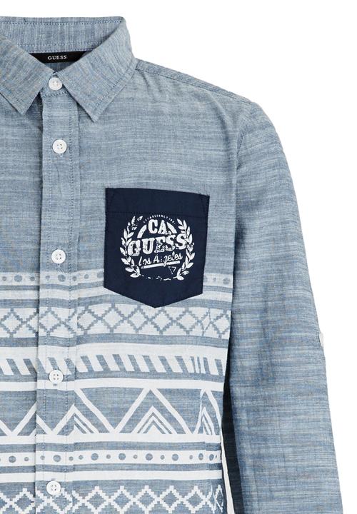 GUESS - S/L Ombre Printed Shirt Multi-colour