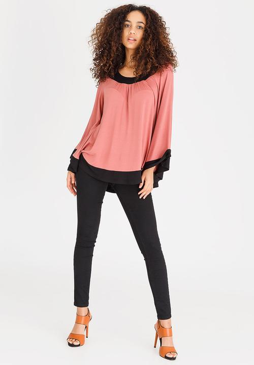 edit - Colourblock Batwing Top Pale Pink