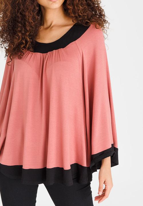 edit - Colourblock Batwing Top Pale Pink