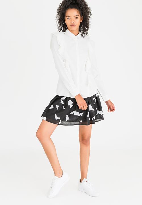 Pieces - Mawanna Frill Shirt White