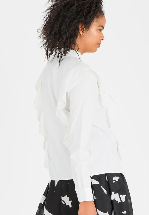 Pieces - Mawanna Frill Shirt White