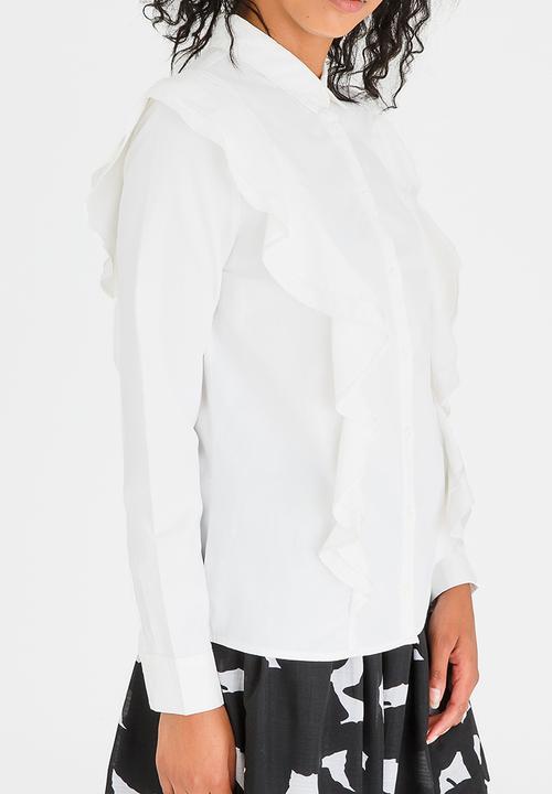 Pieces - Mawanna Frill Shirt White