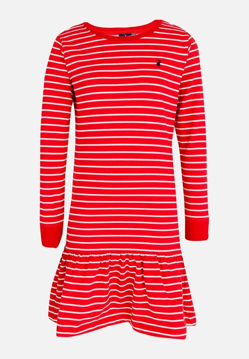 POLO - Alexis LS Striped Dress Red