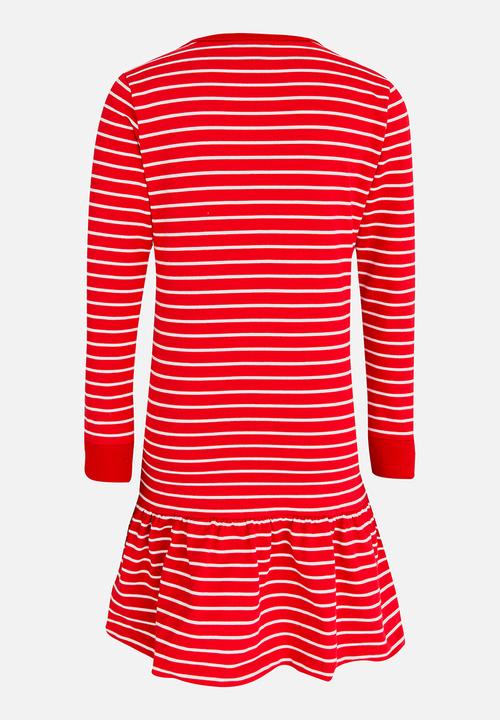 POLO - Alexis LS Striped Dress Red