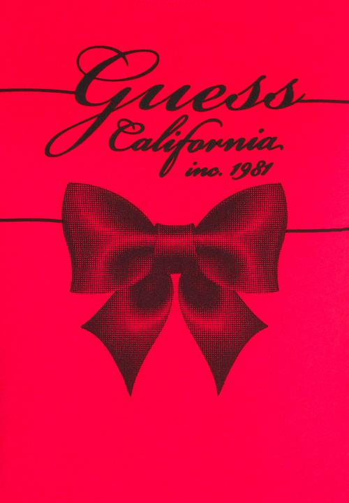 GUESS - Printed Bow Tee Dark Pink