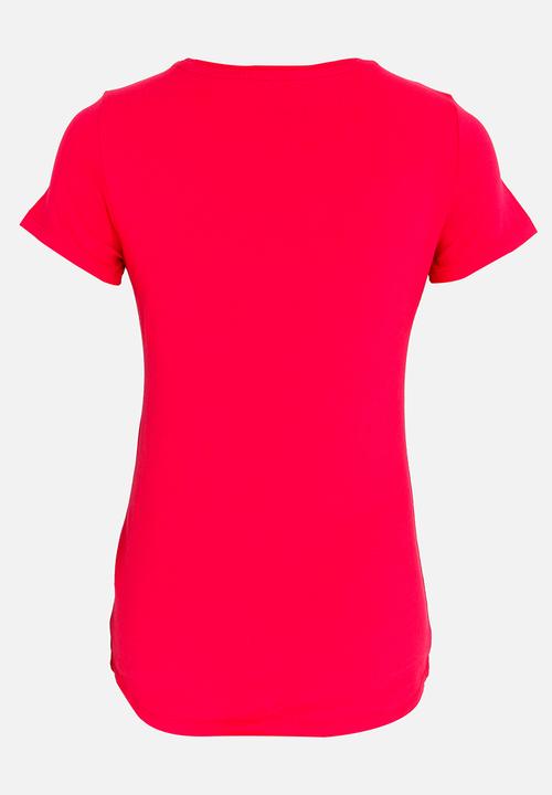 GUESS - Printed Bow Tee Dark Pink