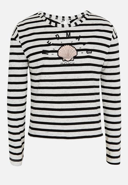 Roxy - Heart and Soul Cropped Top Black and Cream