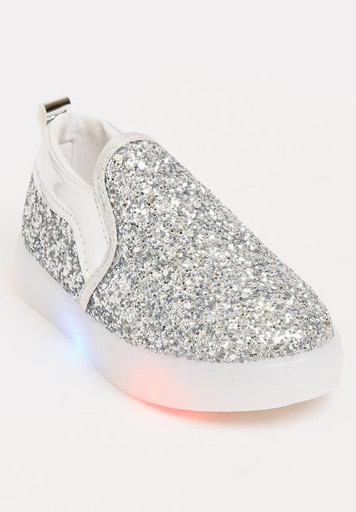 Pop Candy - Glitter Loafer Light Ups Silver