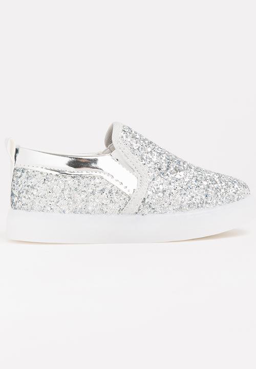 Pop Candy - Glitter Loafer Light Ups Silver